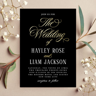 Foil Formal Wedding Typography Foil Invitation