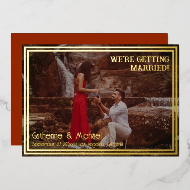 Foil Frame Photo Save The Date (Front/Back)