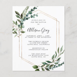 Foil Framed Floral Baptism   Budget  Flyer