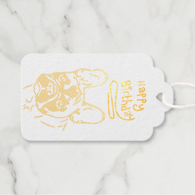 Foil gift tags French Bulldog (Front (Horizontal))