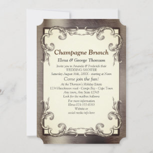 Foil-Gold-Silver-Brass Couple Shower Invitation
