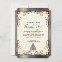 Foil-Gold-Silver-Brass Vintage Thank You Card