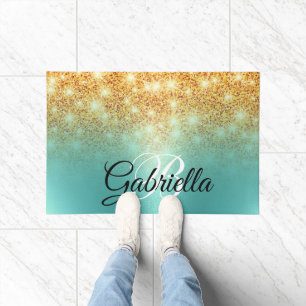 Foil Golden Glitter Doormat