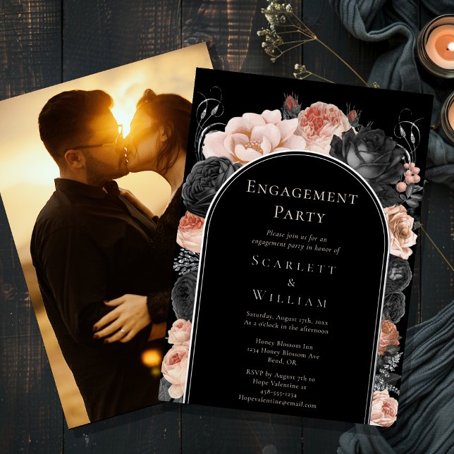 FOIL Gothic Vintage Arch Photo Engagement Party (Creator Uploaded)