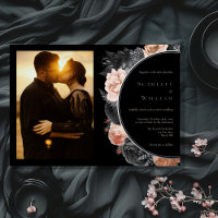 FOIL Gothic Vintage Black Horizontal Photo Wedding