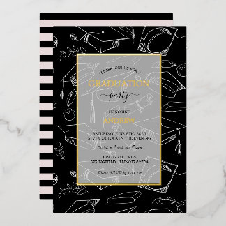 Foil Graduation Party Invitation 