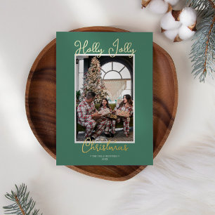 FOIL Green Holly Jolly Christmas Family Photo