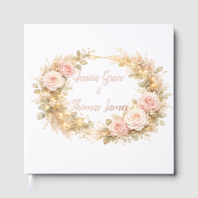 Foil Guestbook Soft Pink Roses (Front)