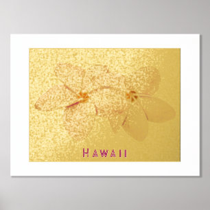 Foil Hawaii Plumeria Flower Print