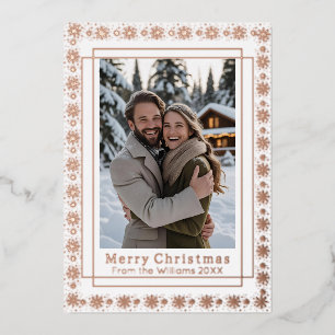 Foil Holiday Card 2 Photo Newlyweds Christmas 