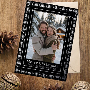 Foil Holiday Card 2 Photo Newlyweds Christmas 