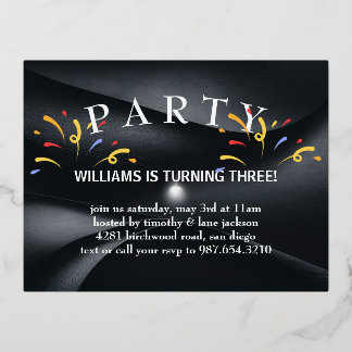 Foil Holiday Post Card birthday party