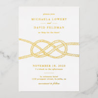 Foil Illustrated Knot Nautical Wedding Invitation