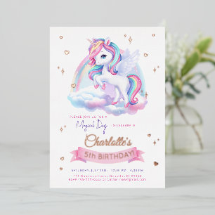 Foil Invitation Unicorn Birthday.
