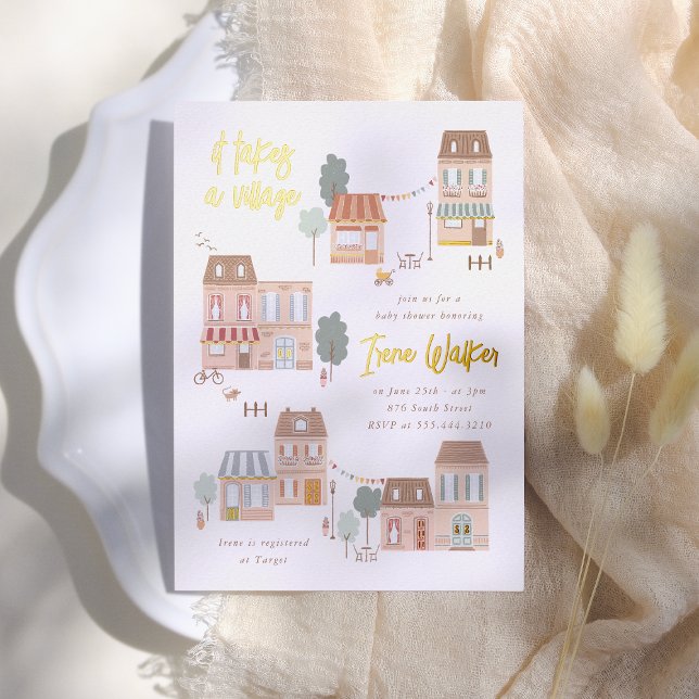 Foil It Takes A Village Gender Neutral Baby Shower (Creator Uploaded)