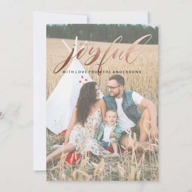Foil Joyful Christmas Card (Front)