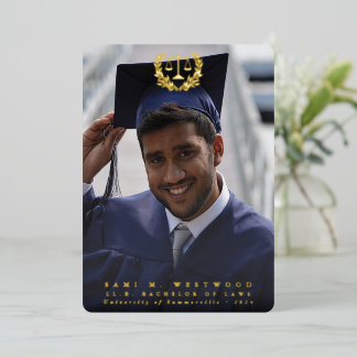 Foil Law School Graduation Photo Announcement
