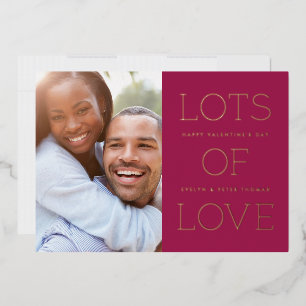 Foil Lots of Love Valentine's Day Card - Mulberry