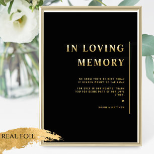  Foil, Loving Memory Minimalist Black Wedding Sign