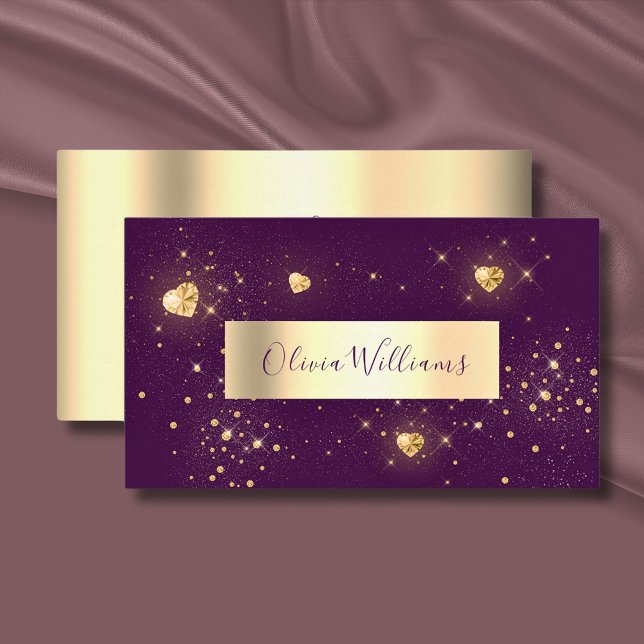 Foil Makeup Artist Glitter Beauty Jewel Design Business Card (Creator Uploaded)