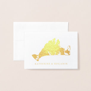 Foil Map of Detailed Marthas Vineyard Wedding Card