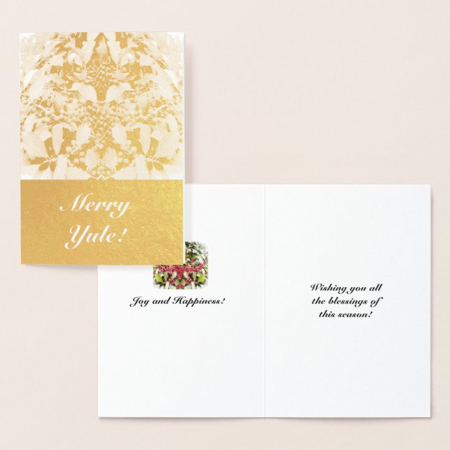 Foil Merry Yule Berry Solstice Card (Display)