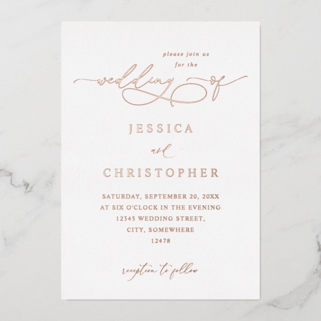 Foil Modern Calligraphy 3 Wedding (Front)