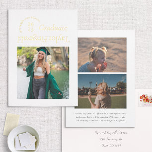 Foil Modern Minimal Trendy Photo Grad Announcement