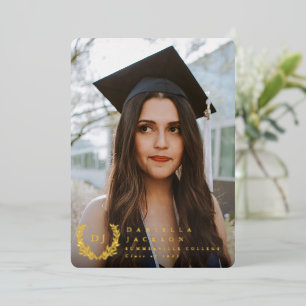 Foil Monogram 2 Photo Graduation Announcement