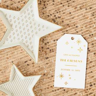 Foil Moon & Stars Celestial Wedding Favour Gift Tags