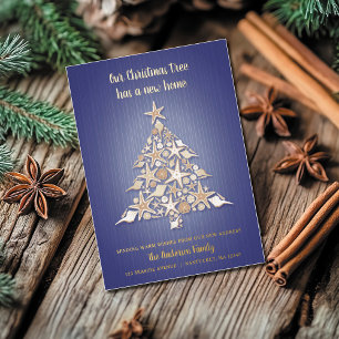 Foil Moving Announcement Christmas Card
