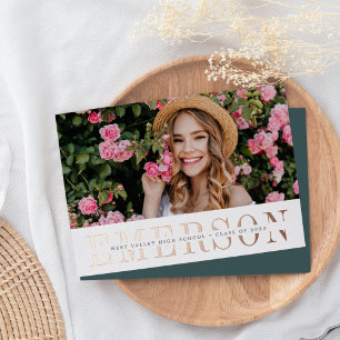 Foil Name Photo Graduation Announcement