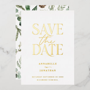  foil non photo elegant botanical save the date