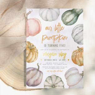 Foil Our Little Pumpkin Boho Fall Birthday Party