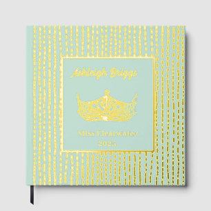 Foil Pageant Crown Photo Scrapbook with front text Guest Book