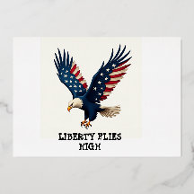 Foil Patriotic Eagle 4th of July Invite
