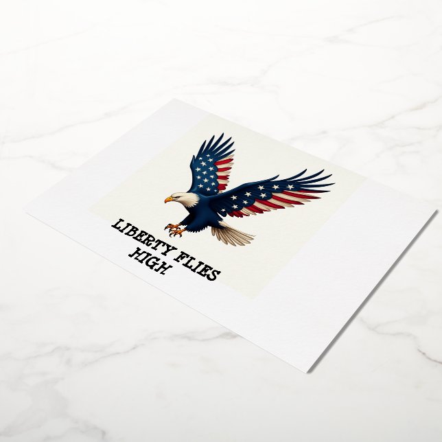 Foil Patriotic Eagle 4th of July Invite (Rotated)