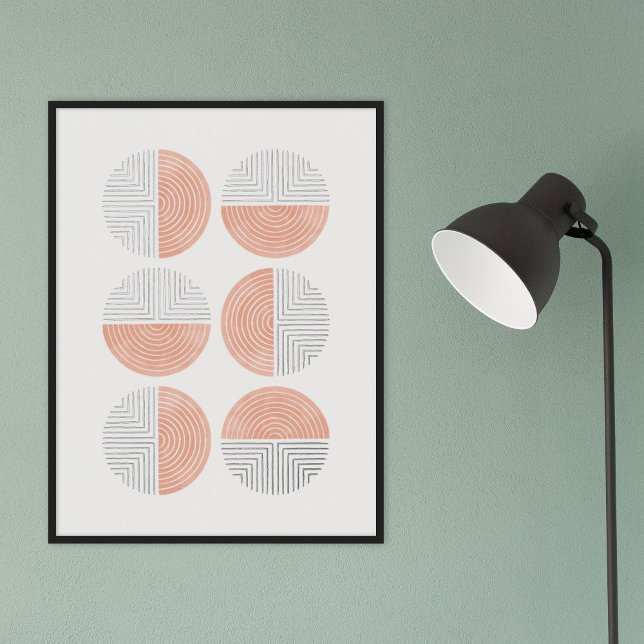 Foil Peach Circle Geometric Art Print Poster (Creator Uploaded)