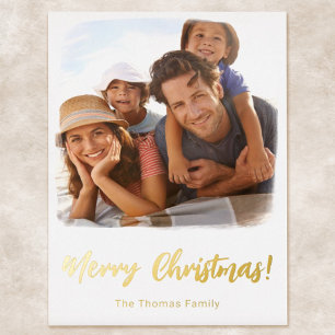 Foil Photo Christmas Card Watercolor Template