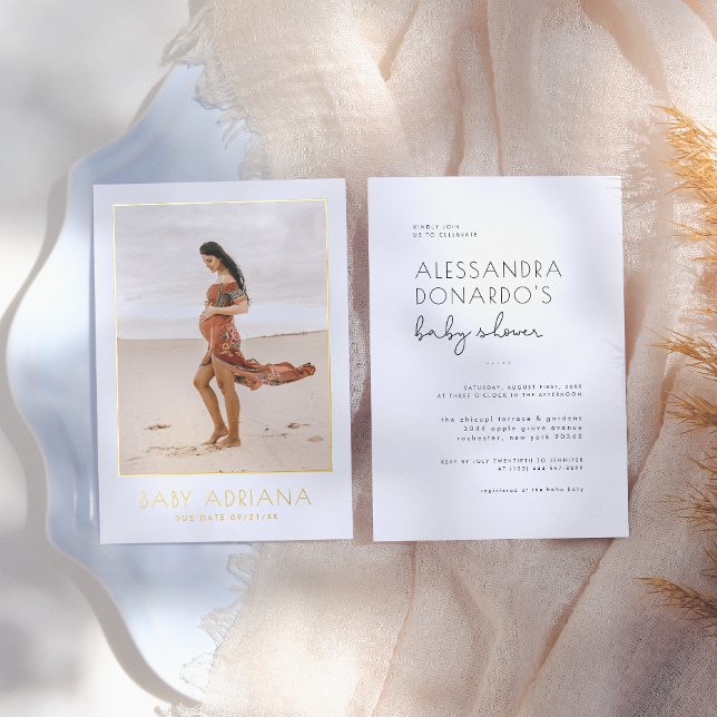 Foil Pressed | Boho Pregnancy Photo Baby Shower (Creator Uploaded)