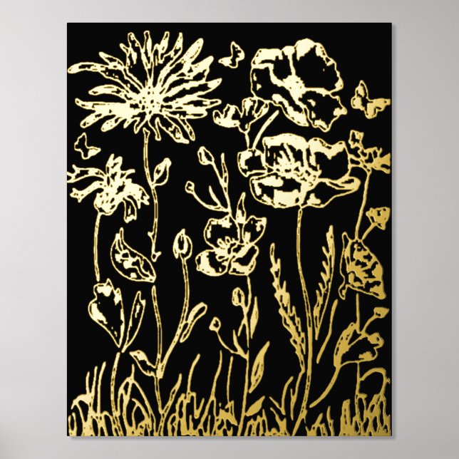 Foil Print FLOWERS ART DESIGN STYLE  (Front)