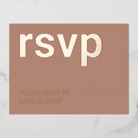 Foil RSVP Mocha Stylish Meal Choices Postcard