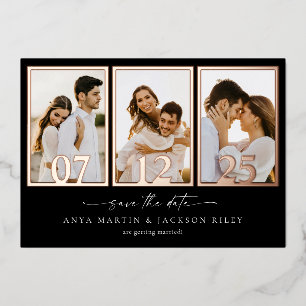 Foil Save The Date Photo Frame Announcement Card