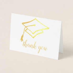 Foil script and graduation cap & tassel design card