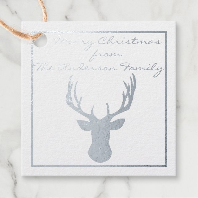 Foil Silver/Gold Personalised Christmas Gift Tag (Front)