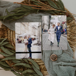 Foil-Stamped Minimal Wedding Photo Thank You Card