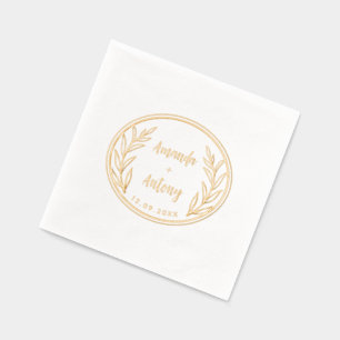 Foil Stamped Napkins in retro floral style.