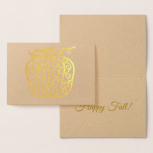 Foil Swirl Pumpkin   Fall Harvest Card