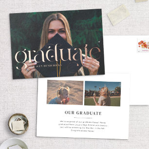 Foil Swirl Serif Photo Graduation Announcement