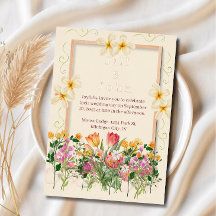 Foil Wedding Invitation Card Wildflower Floral 